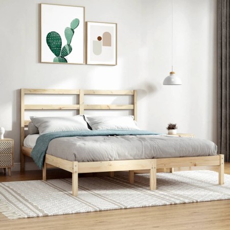 Estructura de cama madera maciza de pino 120x200 cm de vidaXL, Camas y somieres - Ref: Foro24-3104928, Precio: 106,32 €, Desc...