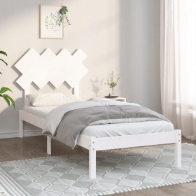 Estructura de cama de madera maciza blanca 90x190 cm de vidaXL, Camas y somieres - Ref: Foro24-3104854, Precio: 91,68 €, Desc...
