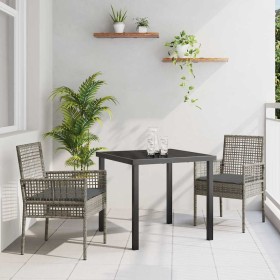 Conjunto de Comedor de Jardín 3 pcs Gris ratán sintético en Sillas de jardín | Comprar online en Foru.es