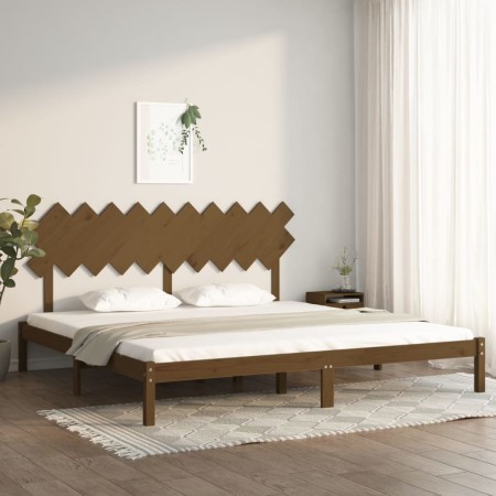 Estructura de cama madera maciza de pino marrón miel 200x200 cm de vidaXL, Camas y somieres - Ref: Foro24-3104891, Precio: 16...