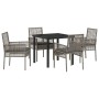 Conjunto de Comedor de Jardín 5 pcs Gris ratán sintético en Sillas de jardín | Comprar online en Foru.es