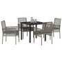 Conjunto de Comedor de Jardín 5 pcs Gris ratán sintético en Sillas de jardín | Comprar online en Foru.es
