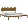 Estructura de cama madera maciza de pino marrón miel 200x200 cm de vidaXL, Camas y somieres - Ref: Foro24-3104891, Precio: 16...