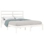 Estructura de cama de madera maciza de pino blanca 160x200 cm de vidaXL, Camas y somieres - Ref: Foro24-3104944, Precio: 120,...