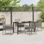 Conjunto de Comedor de Jardín con cojín 5 pcs Gris Poliratán en Sillas de jardín | Comprar online en Foru.es