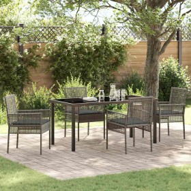 Conjunto de Comedor de Jardín 5 pcs Gris ratán sintético en Sillas de jardín | Comprar online en Foru.es