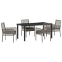 Conjunto de Comedor de Jardín 5 pcs Gris ratán sintético en Sillas de jardín | Comprar online en Foru.es