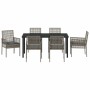Conjunto de Comedor de Jardín 7 pcs Gris ratán sintético en Sillas de jardín | Comprar online en Foru.es