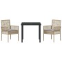 Conjunto de Comedor de Jardín 3 pcs Beige ratán sintético en Sillas de jardín | Comprar online en Foru.es