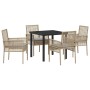 Conjunto de Comedor de Jardín 5 pcs Beige ratán sintético en Sillas de jardín | Comprar online en Foru.es