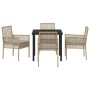Conjunto de Comedor de Jardín 5 pcs Beige ratán sintético en Sillas de jardín | Comprar online en Foru.es