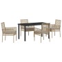 Conjunto de Comedor de Jardín 5 pcs Beige ratán sintético en Sillas de jardín | Comprar online en Foru.es