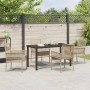 Conjunto de Comedor de Jardín 5 pcs Beige ratán sintético en Sillas de jardín | Comprar online en Foru.es