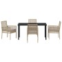 Conjunto de Comedor de Jardín 5 pcs Beige ratán sintético en Sillas de jardín | Comprar online en Foru.es