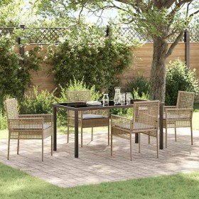 Conjunto de Comedor de Jardín 5 pcs Beige ratán sintético en Sillas de jardín | Comprar online en Foru.es