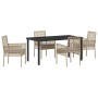 Conjunto de Comedor de Jardín 5 pcs Beige ratán sintético en Sillas de jardín | Comprar online en Foru.es