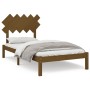 Estructura de cama de madera maciza marrón miel 100x200 cm de vidaXL, Camas y somieres - Ref: Foro24-3104861, Precio: 101,36 ...