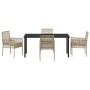 Conjunto de Comedor de Jardín 5 pcs Beige ratán sintético en Sillas de jardín | Comprar online en Foru.es