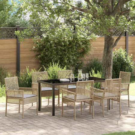 Conjunto de Comedor de Jardín 7 pcs Beige ratán sintético en Sillas de jardín | Comprar online en Foru.es