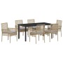 Conjunto de Comedor de Jardín 7 pcs Beige ratán sintético en Sillas de jardín | Comprar online en Foru.es