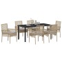 Conjunto de Comedor de Jardín 7 pcs Beige ratán sintético en Sillas de jardín | Comprar online en Foru.es