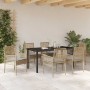 Conjunto de Comedor de Jardín 7 pcs Beige ratán sintético en Sillas de jardín | Comprar online en Foru.es