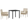 Conjunto de Comedor de Jardín 3 pcs Beige ratán sintético en Sillas de jardín | Comprar online en Foru.es