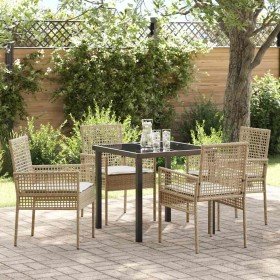 Conjunto de Comedor de Jardín 5 pcs Beige ratán sintético en Sillas de jardín | Comprar online en Foru.es