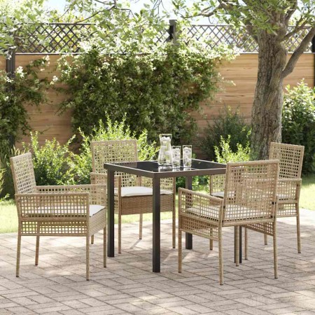 Conjunto de Comedor de Jardín 5 pcs Beige ratán sintético en Sillas de jardín | Comprar online en Foru.es