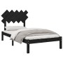 Estructura de cama de madera maciza negro 100x200 cm de vidaXL, Camas y somieres - Ref: Foro24-3104862, Precio: 119,39 €, Des...