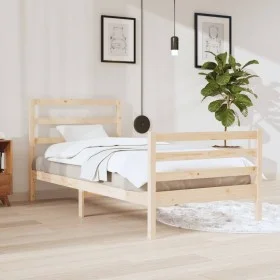 Solid pine wood bed frame 90x200 cm by vidaXL, Beds and slatted bases - Ref: Foro24-3104991, Price: 85,81 €, Discount: %