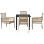 Conjunto de Comedor de Jardín 5 pcs Beige ratán sintético en Sillas de jardín | Comprar online en Foru.es