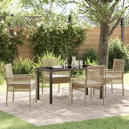 Conjunto de Comedor de Jardín 5 pcs Beige ratán sintético en Sillas de jardín | Comprar online en Foru.es