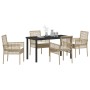 Conjunto de Comedor de Jardín 5 pcs Beige ratán sintético en Sillas de jardín | Comprar online en Foru.es