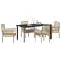 Conjunto de Comedor de Jardín con cojín 5 pcs Beige Poliratán en Sillas de jardín | Comprar online en Foru.es