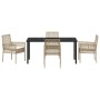 Conjunto de Comedor de Jardín con cojín 5 pcs Beige Poliratán en Sillas de jardín | Comprar online en Foru.es