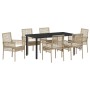 Conjunto de Comedor de Jardín 7 pcs Beige ratán sintético en Sillas de jardín | Comprar online en Foru.es