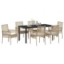 Conjunto de Comedor de Jardín 7 pcs Beige ratán sintético en Sillas de jardín | Comprar online en Foru.es