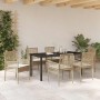 Conjunto de Comedor de Jardín 7 pcs Beige ratán sintético en Sillas de jardín | Comprar online en Foru.es