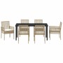Conjunto de Comedor de Jardín 7 pcs Beige ratán sintético en Sillas de jardín | Comprar online en Foru.es