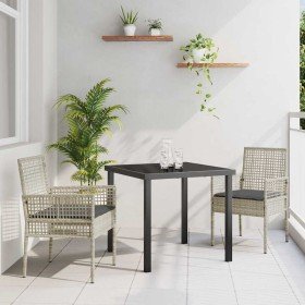 Conjunto de Comedor de Jardín 3 pcs Gris Claro ratán sintético en Sillas de jardín | Comprar online en Foru.es