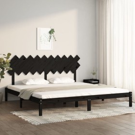 Estructura de cama de madera maciza de pino negra 200x200 cm de vidaXL, Camas y somieres - Ref: Foro24-3104892, Precio: 163,3...