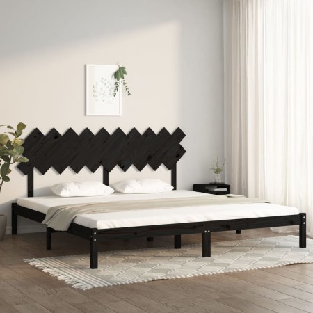 Estructura de cama de madera maciza de pino negra 200x200 cm de vidaXL, Camas y somieres - Ref: Foro24-3104892, Precio: 163,3...