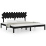 Estructura de cama de madera maciza de pino negra 200x200 cm de vidaXL, Camas y somieres - Ref: Foro24-3104892, Precio: 163,3...