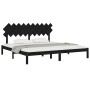 Estructura de cama de madera maciza de pino negra 200x200 cm de vidaXL, Camas y somieres - Ref: Foro24-3104892, Precio: 163,3...