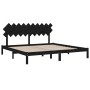 Estructura de cama de madera maciza de pino negra 200x200 cm de vidaXL, Camas y somieres - Ref: Foro24-3104892, Precio: 163,3...