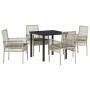 Conjunto de Comedor de Jardín 5 pcs Gris Claro ratán sintético en Sillas de jardín | Comprar online en Foru.es