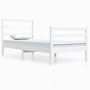 Estructura de cama madera maciza de pino blanca 90x200 cm de vidaXL, Camas y somieres - Ref: Foro24-3104992, Precio: 92,99 €,...