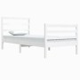 Estructura de cama madera maciza de pino blanca 90x200 cm de vidaXL, Camas y somieres - Ref: Foro24-3104992, Precio: 92,99 €,...