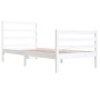 Estructura de cama madera maciza de pino blanca 90x200 cm de vidaXL, Camas y somieres - Ref: Foro24-3104992, Precio: 92,99 €,...